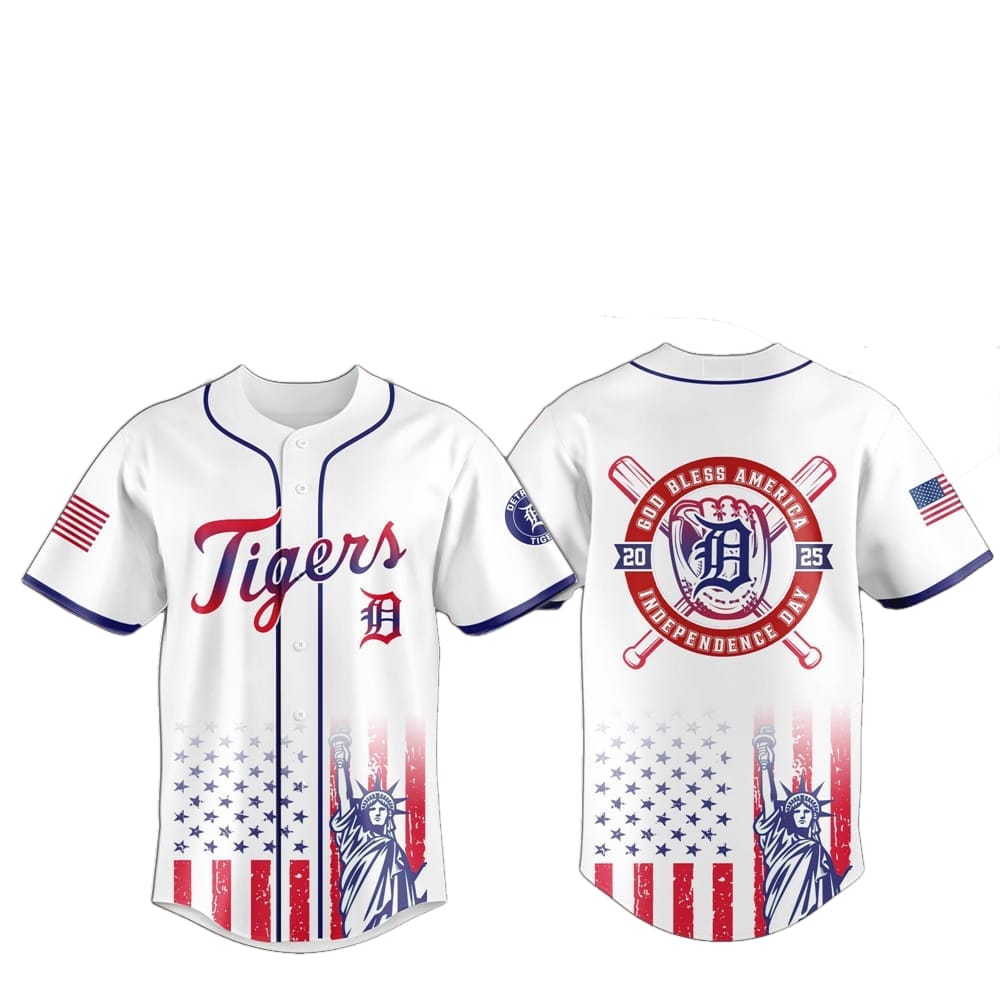 2025 Detroit Tigers 4th Of July Independence Day Jersey - Grishko.com baseball jersey product view 1
