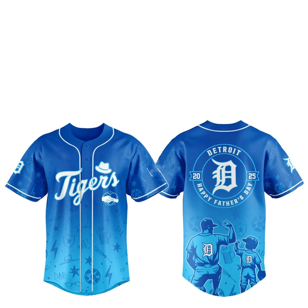 2025 Detroit Tigers Happy Father Day Baseball Jersey Combo - Grishko.com baseball jersey product view 1