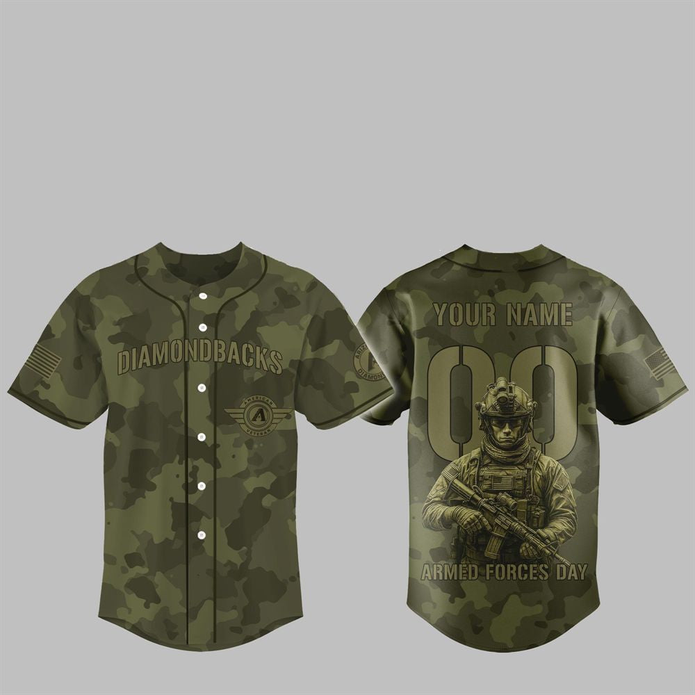 2025 Diamondbacks Armed Forces Day Night Jersey - Grishko.com baseball jersey product view 1