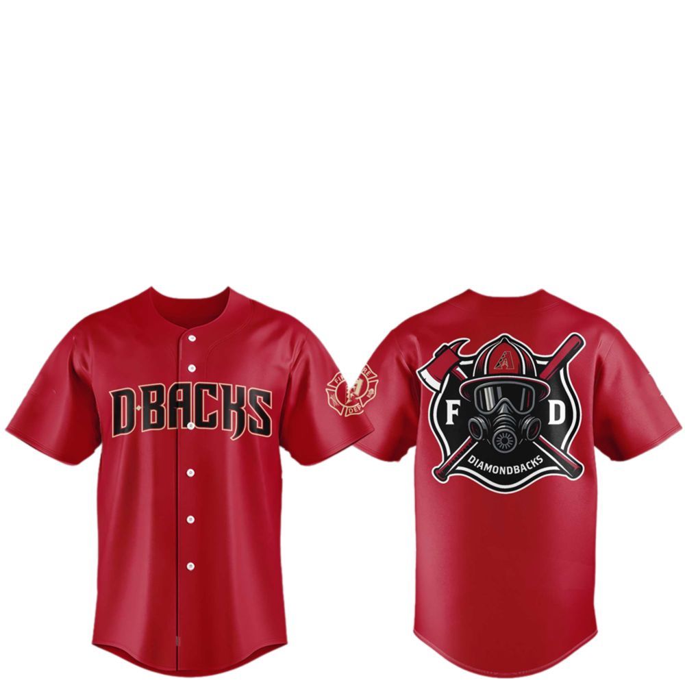2025 Diamondbacks Firefighter Appreciation Night Jersey - Grishko.com baseball jersey product view 1