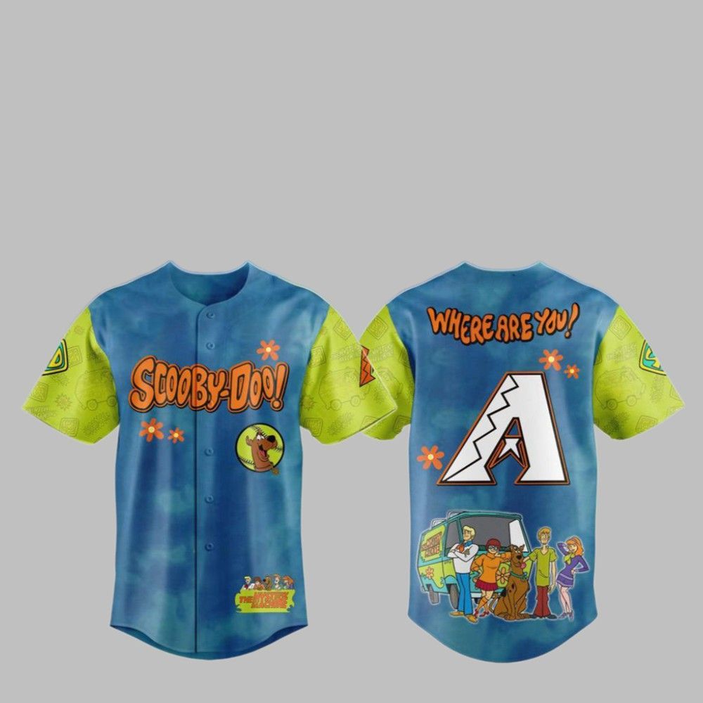 2025 Diamondbacks Scooby-Doo Baseball Jersey - Grishko.com baseball jersey product view 1