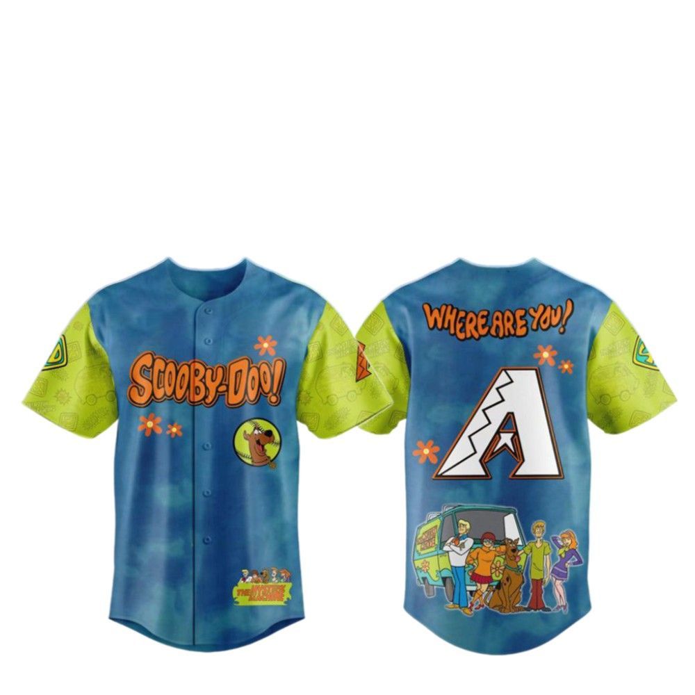 2025 Diamondbacks Scooby-Doo Baseball Jersey - Grishko.com baseball jersey product view 2