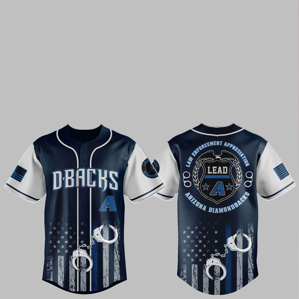 2025 Diamondbacks Law Enforcement Appreciation Day Jersey - Grishko.com baseball jersey product view 1