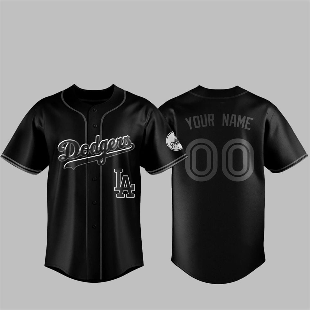 2025 Dodgers Back In Black Jersey - Grishko.com baseball jersey product view 1