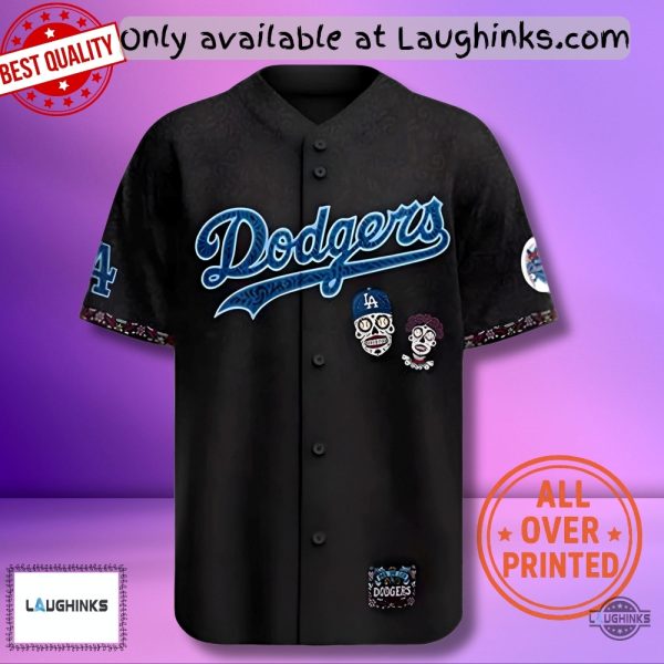 2025 Dodgers Dia De Los Muertos Baseball Jersey Shirt Giveaway 16 September baseball jersey product view 1