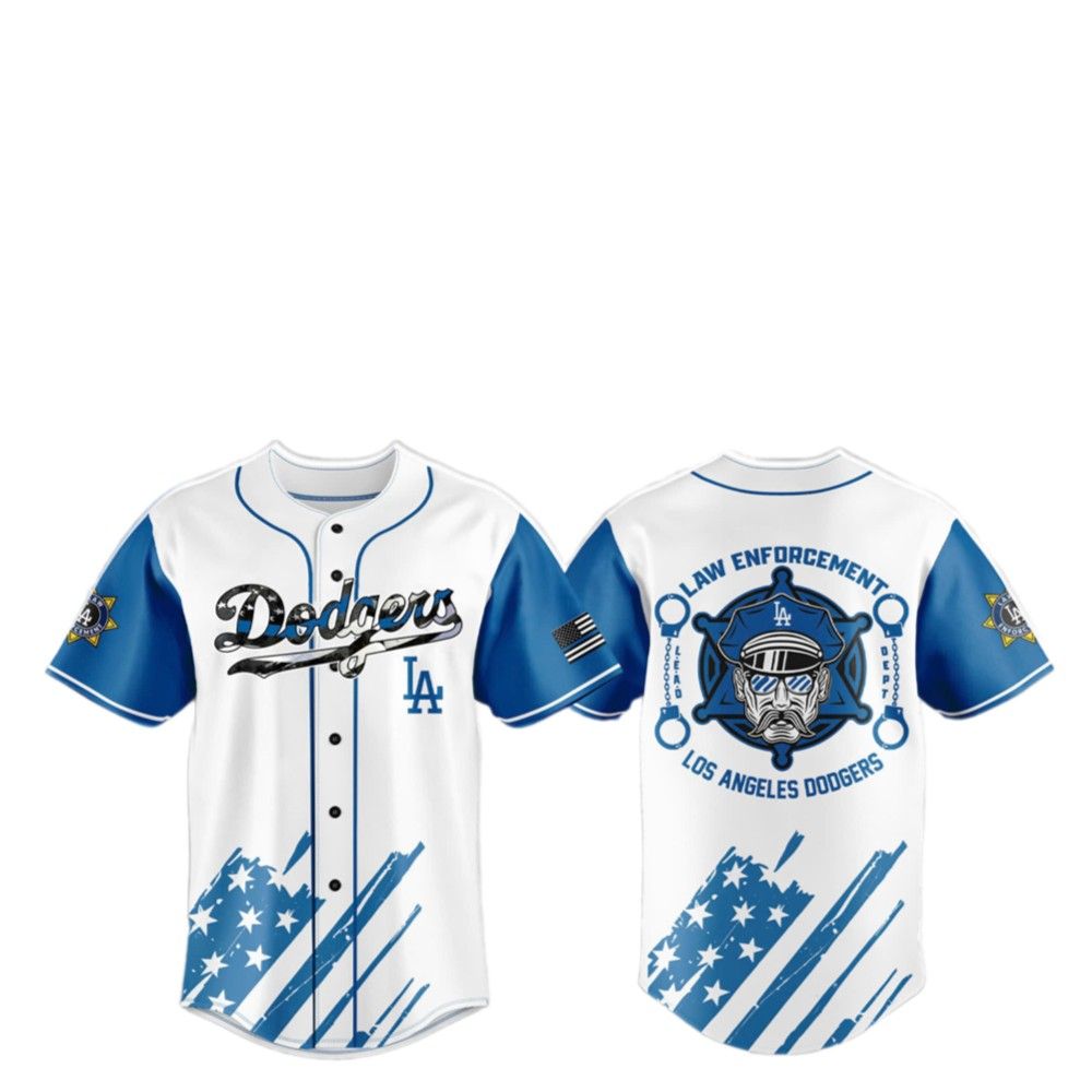 2025 Dodgers Law Enforcement Appreciation Day Jersey - Grishko.com baseball jersey product view 2