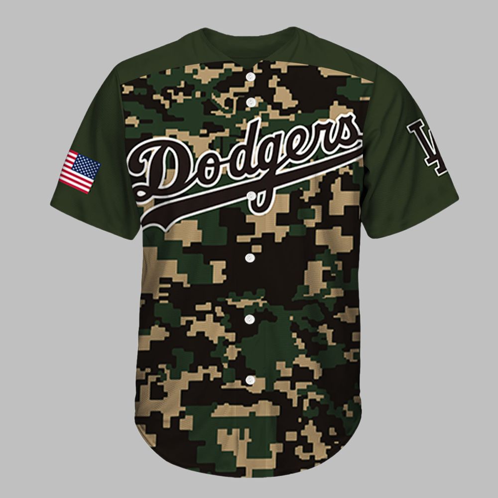 2025 Dodgers Military Appreciation Jersey - Grishko.com baseball jersey product view 2