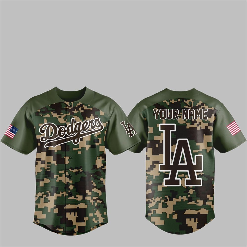 2025 Dodgers Military Appreciation Baseball Jersey - Grishko.com baseball jersey product view 1