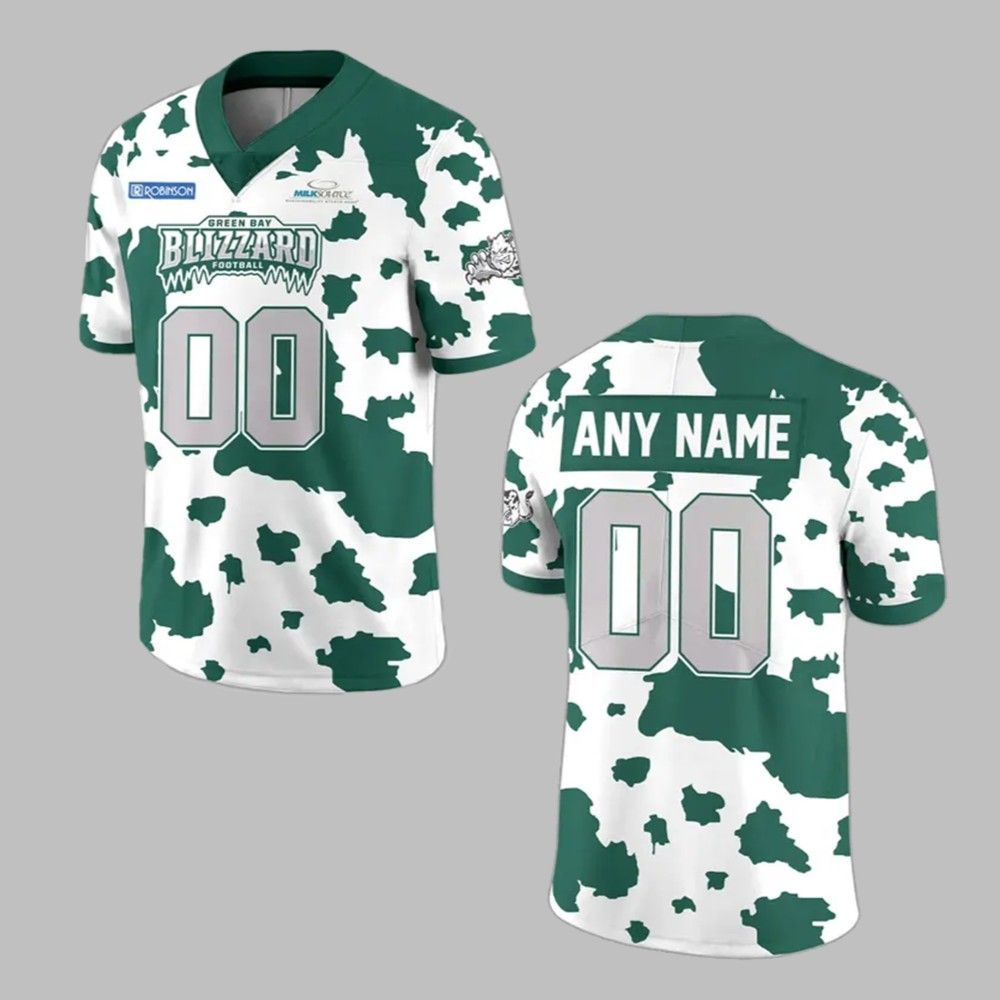 2025 GB Blizzard Dairy Night Football Jersey - Grishko.com football jersey product view 1