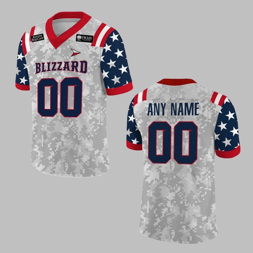 2025 GB Blizzard Military Night Jersey - Grishko.com sports jersey product view 1
