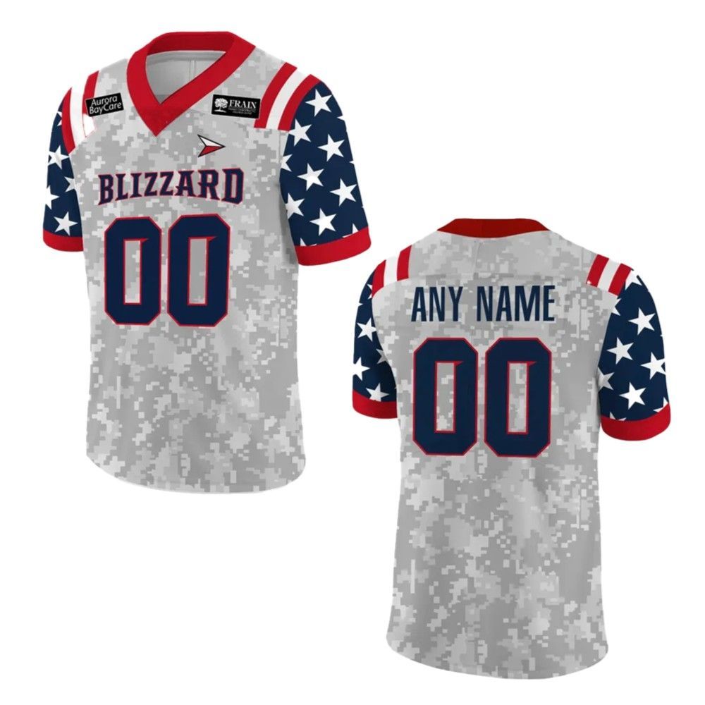 2025 GB Blizzard Military Night Jersey - Grishko.com sports jersey product view 2