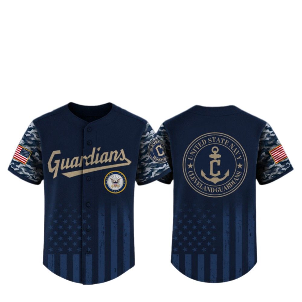 2025 Guardians US Navy Appreciation Night Jersey - Grishko.com baseball jersey product view 2