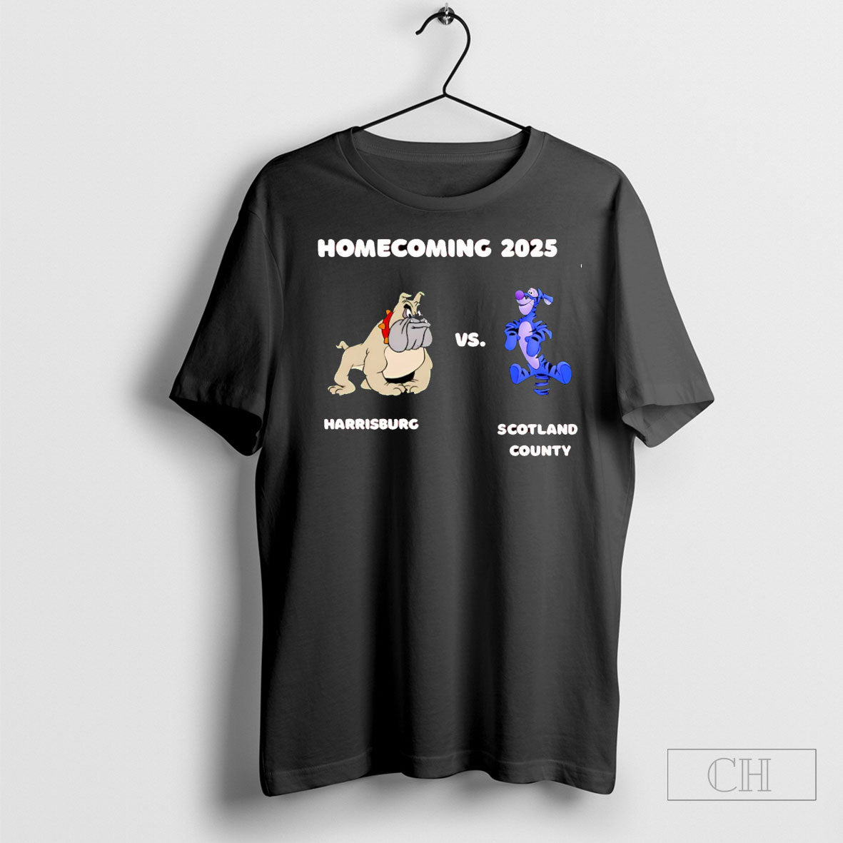 2025 Homecoming Butch The Bulldog Harrisburg Vs Tigger Scotland County Shirt Tee Unisex T-shirt, Sweatshirt, Hoodie, Long Sleeve Tee - T-Shirt, Sweatshirt, Hoodie