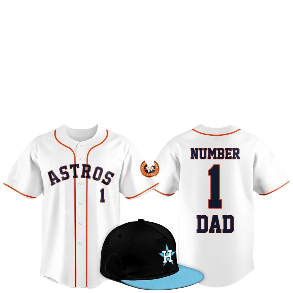 2025 Houston Astros Father Day Number 1 Dad Baseball Jersey - Grishko.com baseball jersey product view 1
