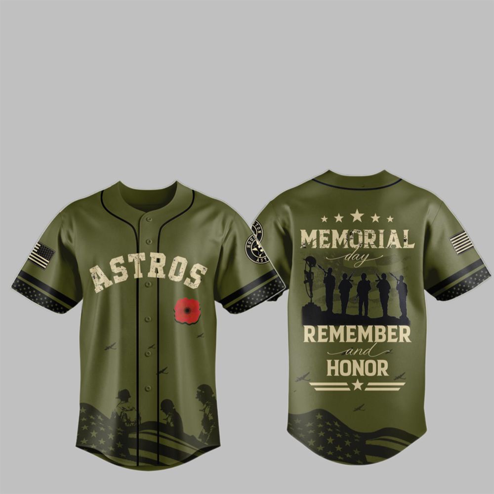 2025 Houston Astros USA Memorial Day Baseball Jersey - Grishko.com baseball jersey product view 1