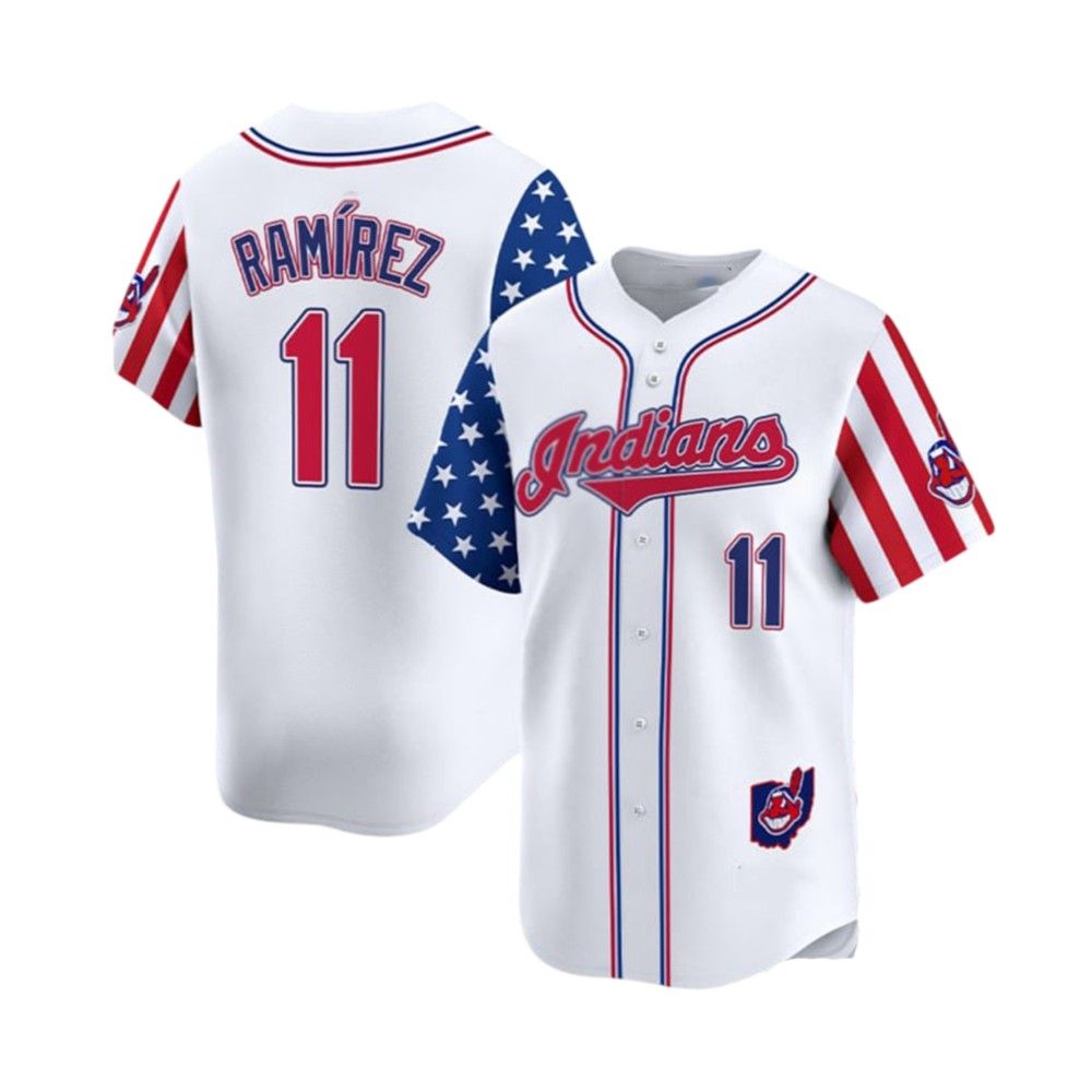 2025 Indians Ramirez Jones Fouth Of July Jersey - Grishko.com baseball jersey product view 2