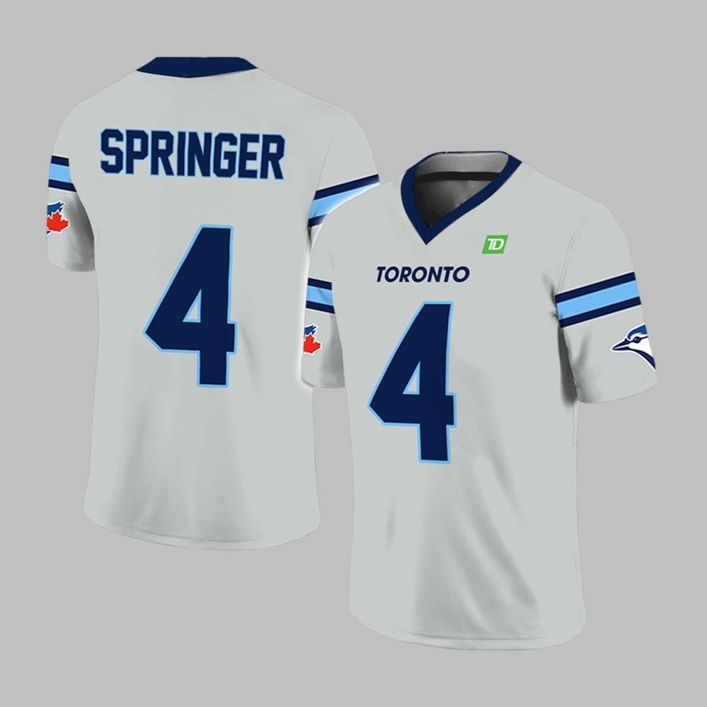 2025 Jays George Springer Football Jersey Giveaway - Grishko.com football jersey product view 1