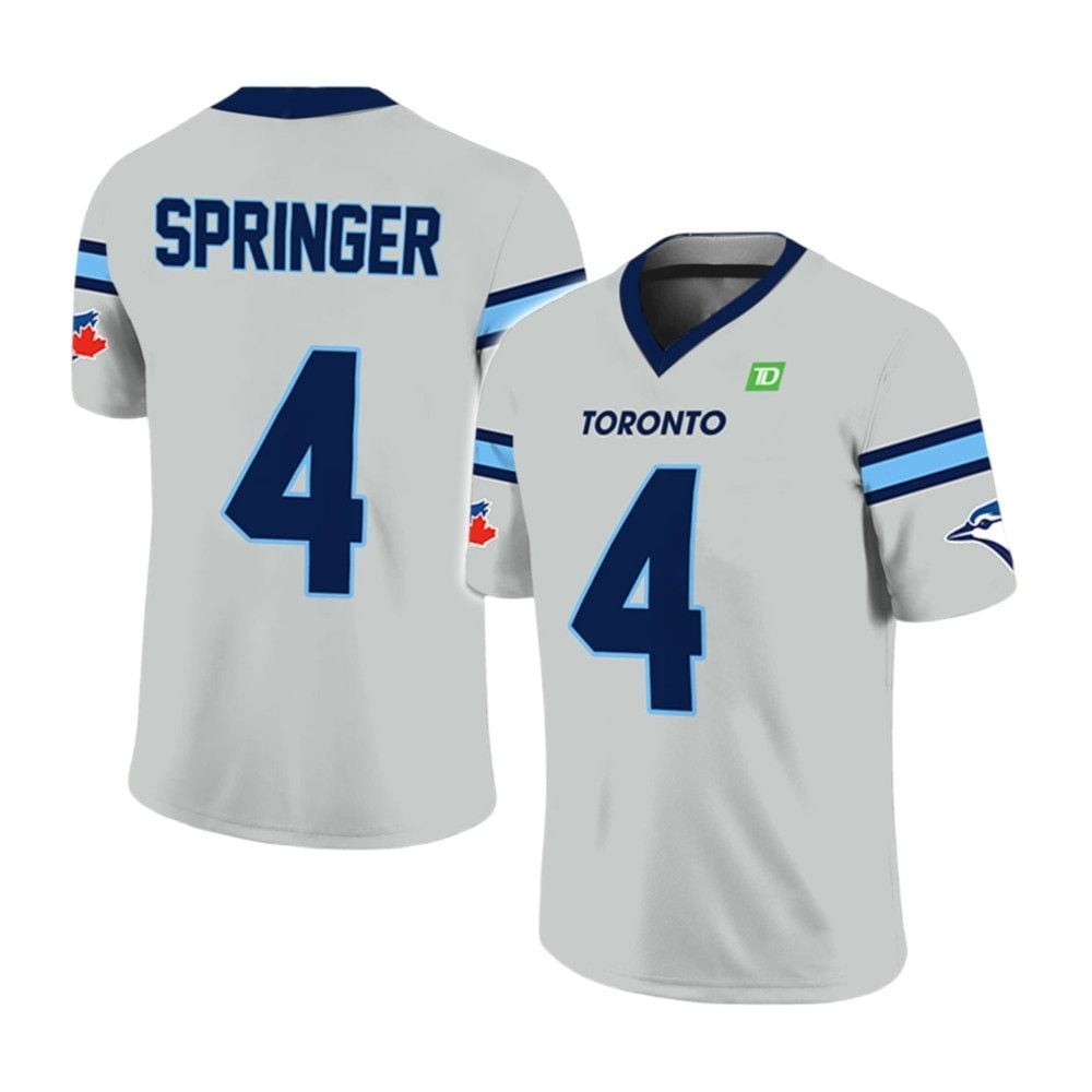 2025 Jays George Springer Football Jersey Giveaway - Grishko.com football jersey product view 2
