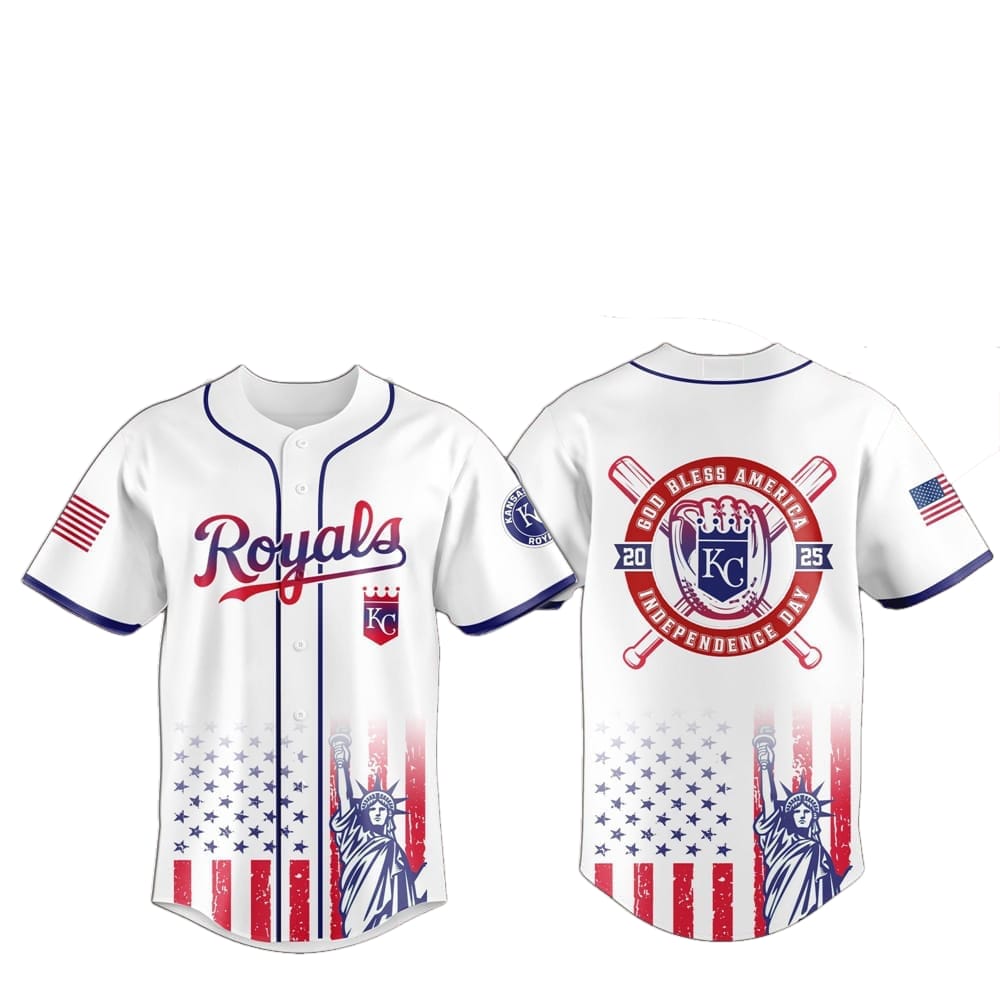 2025 KC Royals 4th Of July Independence Day Jersey - Grishko.com baseball jersey product view 1