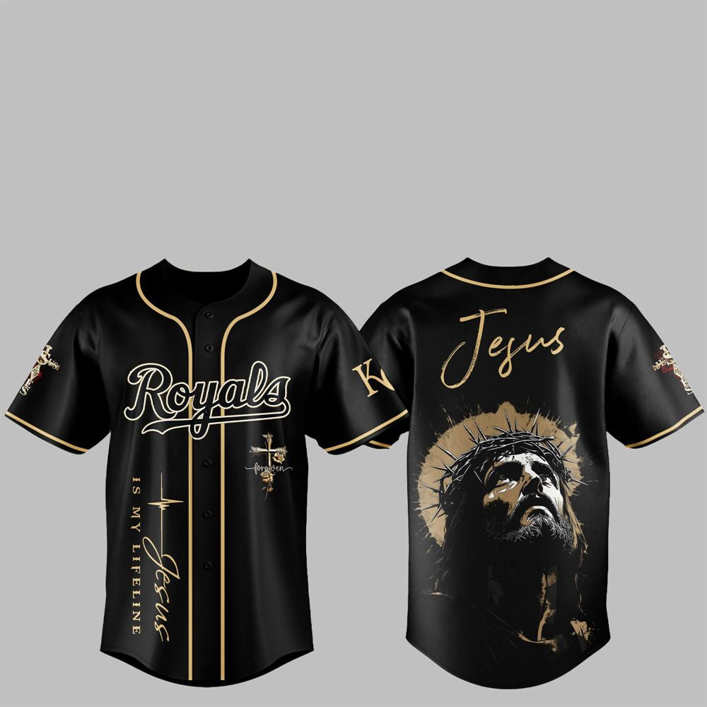 2025 KC Royals Jesus Baseball Jersey - Grishko.com baseball jersey product view 1