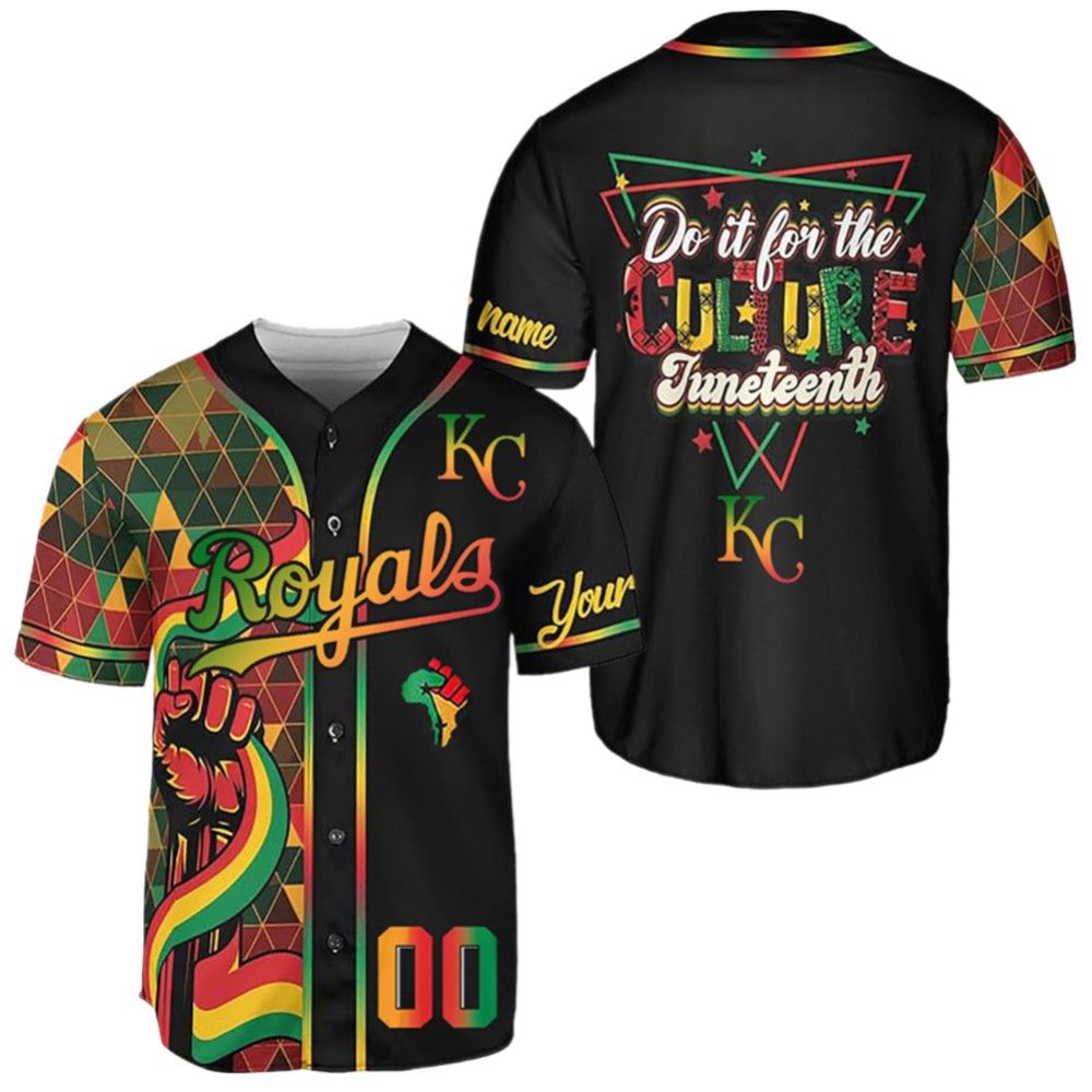 2025 KC Royals Juneteenth Day Jersey - Grishko.com baseball jersey product view 2