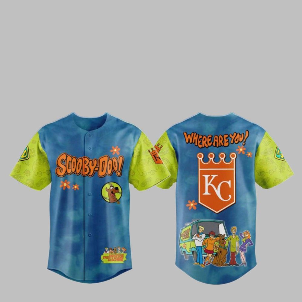 2025 KC Royals Scooby-Doo Baseball Jersey - Grishko.com baseball jersey product view 1