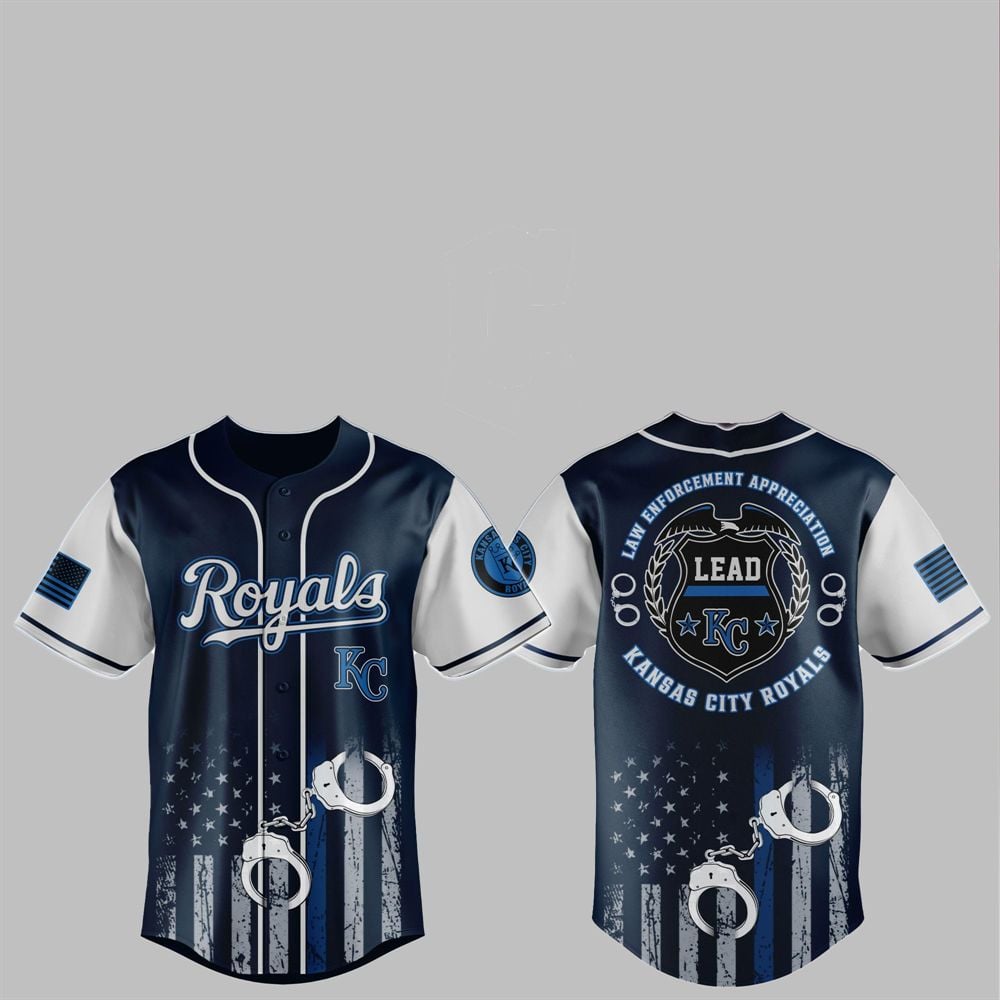 2025 KC Royals Law Enforcement Appreciation Day Jersey - Grishko.com baseball jersey product view 1