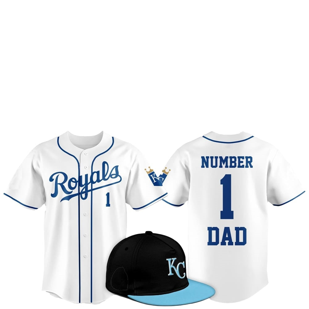2025 Kansas City Royals Father Day Number 1 Dad Baseball Jersey - Grishko.com baseball jersey product view 1