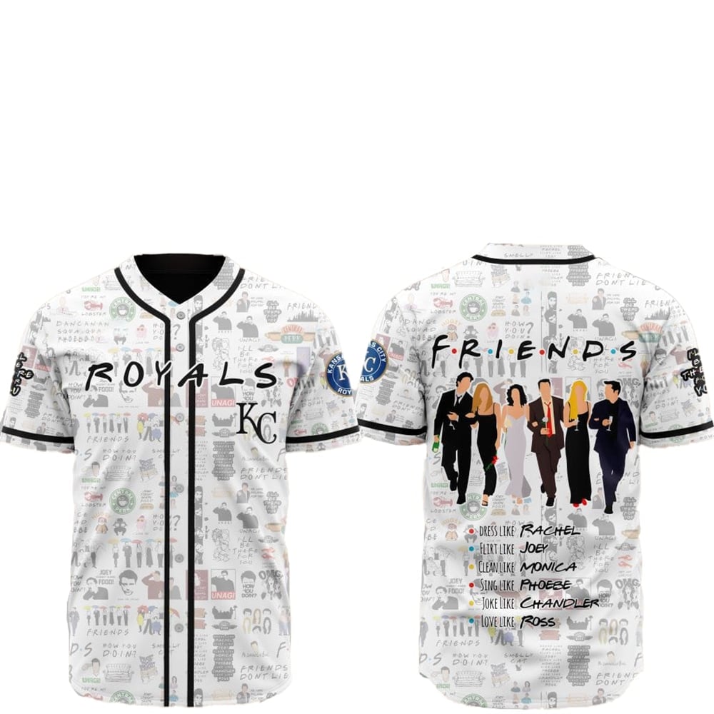 2025 Kansas City Royals Friends Baseball Jersey - Grishko.com baseball jersey product view 1