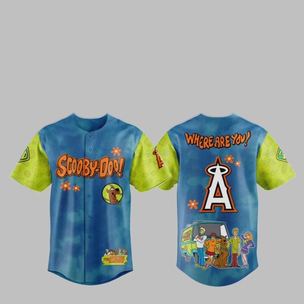 2025 LA Angels Scooby-Doo Baseball Jersey baseball jersey product view 1