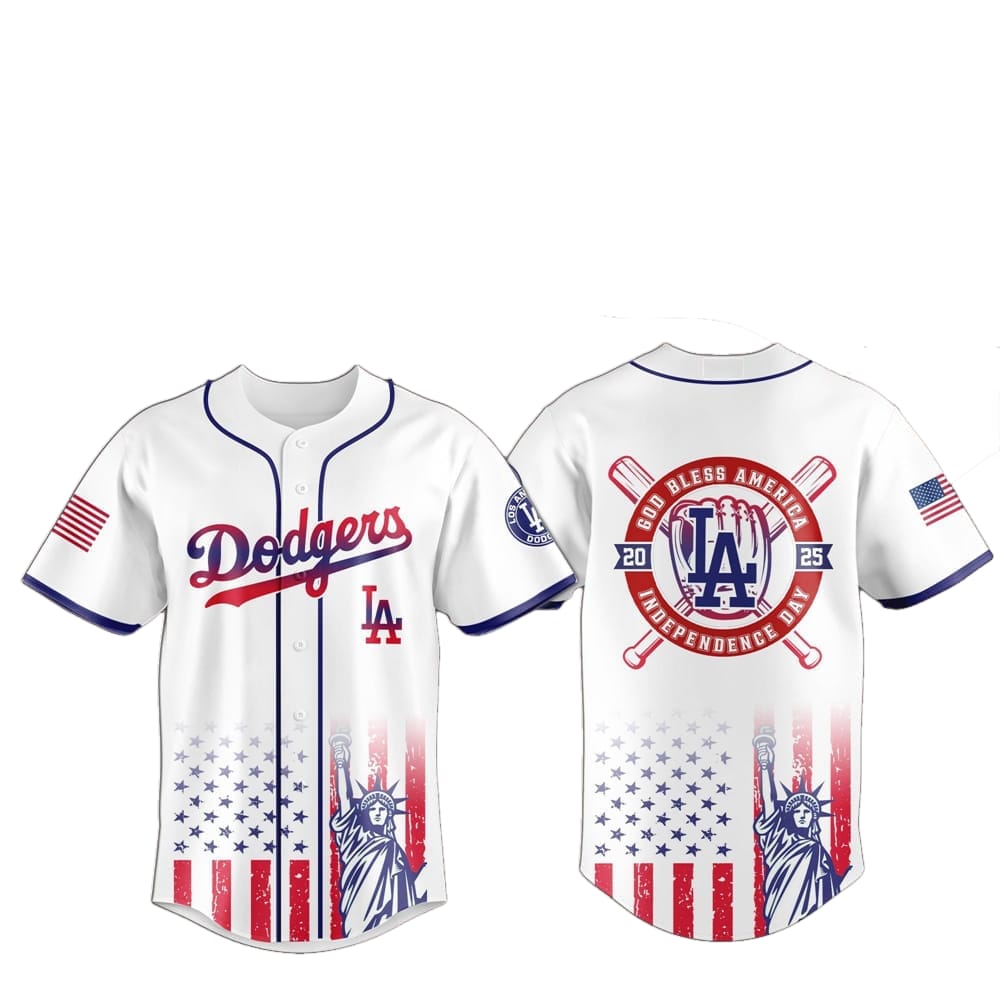2025 LA Dodgers 4th Of July Independence Day Jersey baseball jersey product view 1