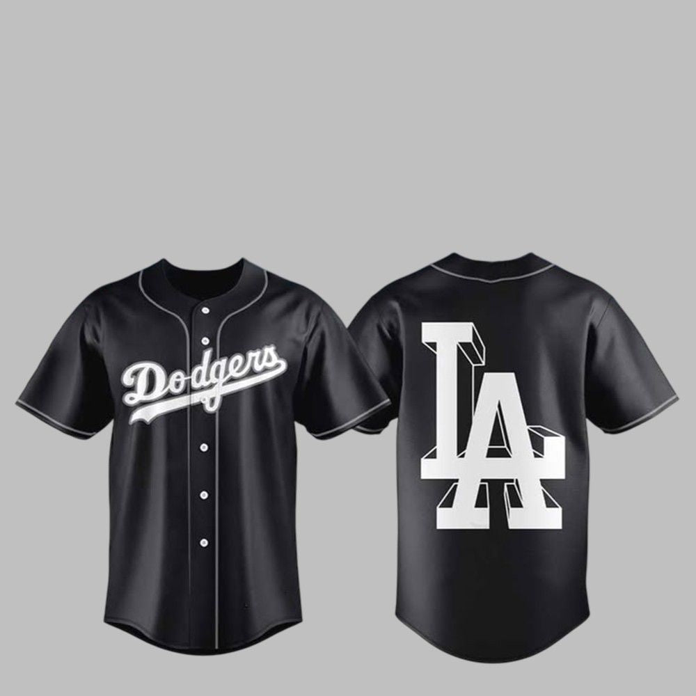2025 LA Dodgers Black Lights Out Jersey baseball jersey product view 1