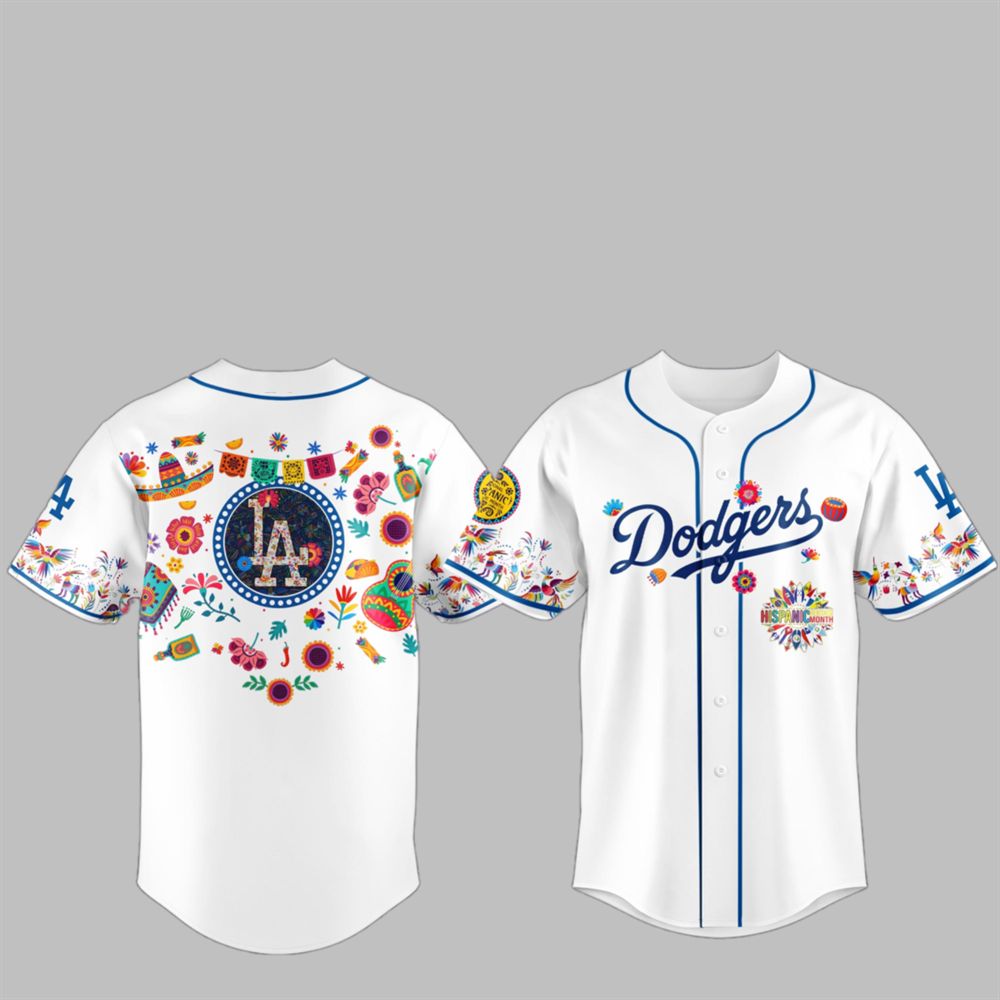 2025 LA Dodgers National Hispanic Heritage Month Jersey baseball jersey product view 1