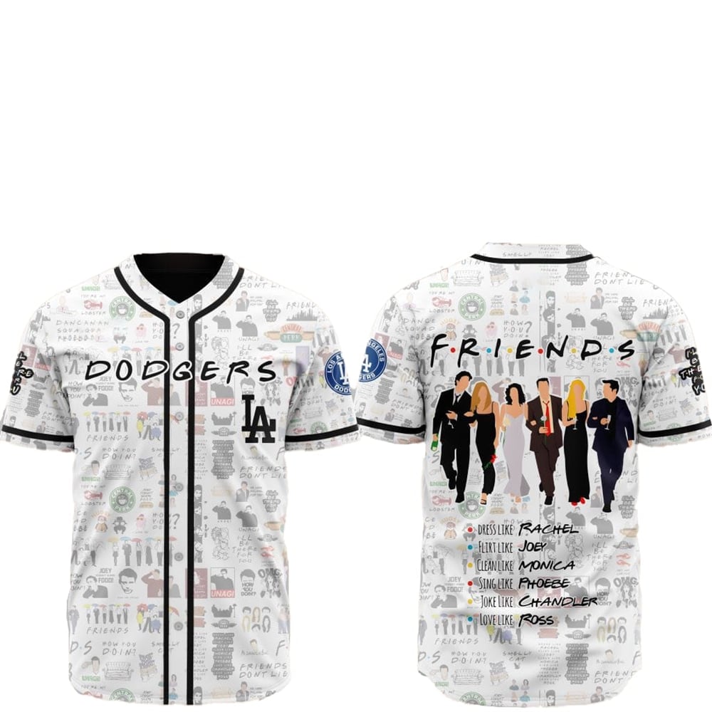 2025 Los Angeles Dodgers Friends Baseball Jersey baseball jersey product view 1