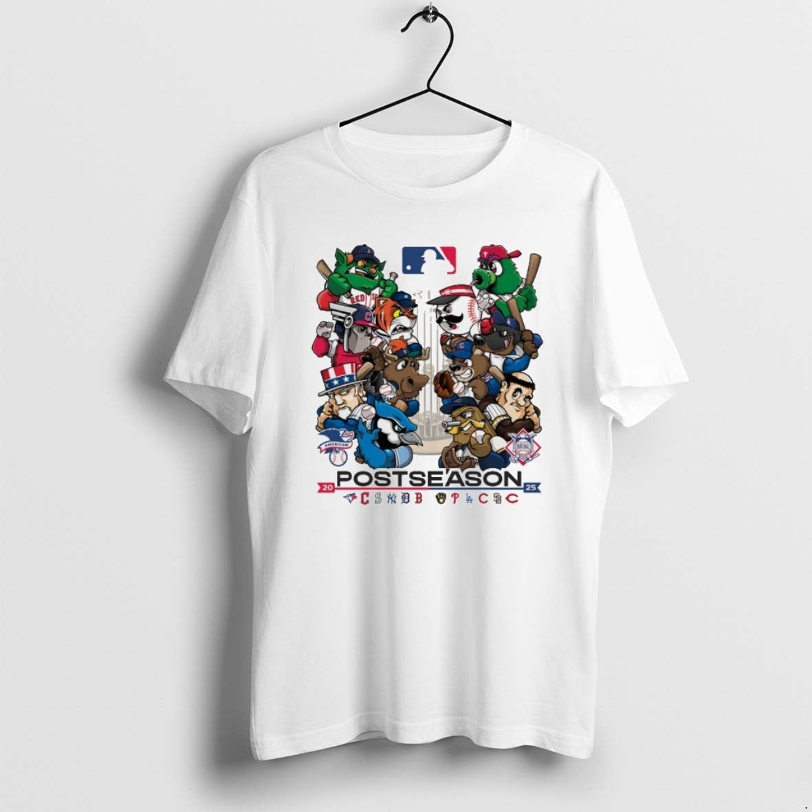 2025 Mlb Postseason October Baseball Mascot T Shirts Unisex T-shirt, Sweatshirt, Hoodie, Long Sleeve Tee - T-Shirt, Sweatshirt, Hoodie