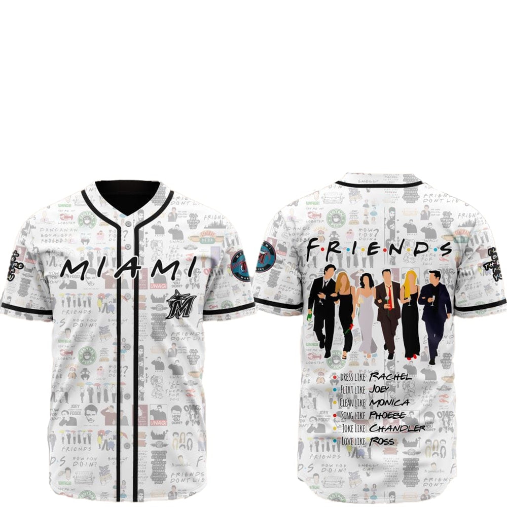2025 Miami Marlins Friends Baseball Jersey baseball jersey product view 1