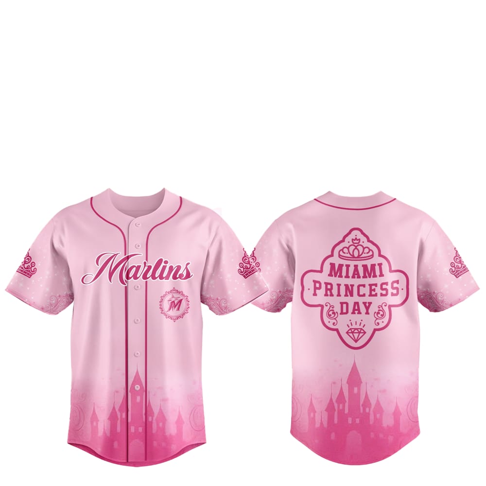 2025 Miami Marlins Princess Day Baseball Jersey baseball jersey product view 1