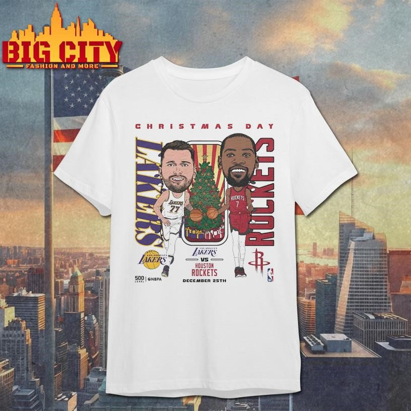2025 NBA Christmas Day Match Up Lakers Vs. Rockets Shirt Unisex T-shirt, Sweatshirt, Hoodie, Long Sleeve Tee - T-Shirt, Sweatshirt, Hoodie