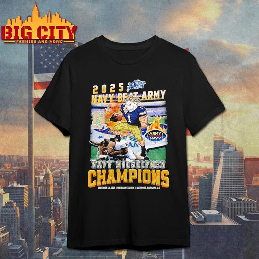 2025 Navy Beat Army Champions Navy Midshipmen Vintage Shirt Unisex T-shirt, Sweatshirt, Hoodie, Long Sleeve Tee - T-Shirt, Sweatshirt, Hoodie
