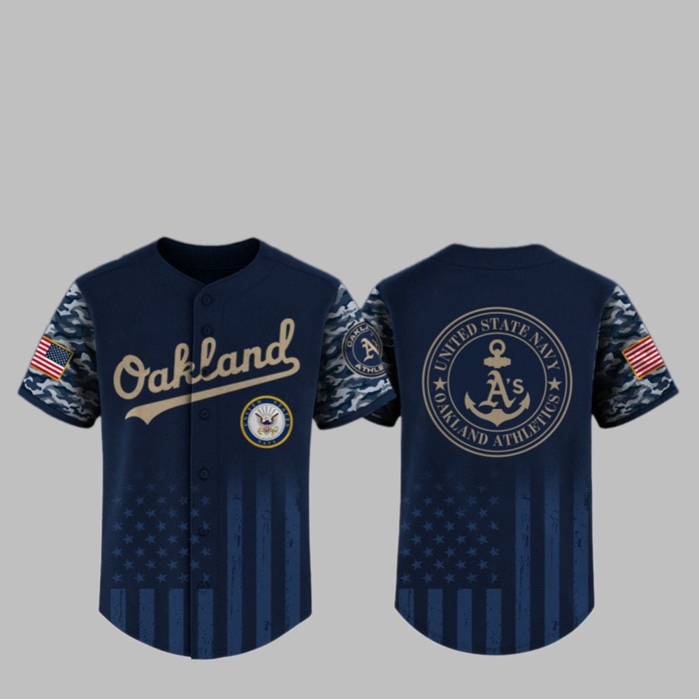 2025 Oakland US Navy Appreciation Night Jersey sports jersey product view 1