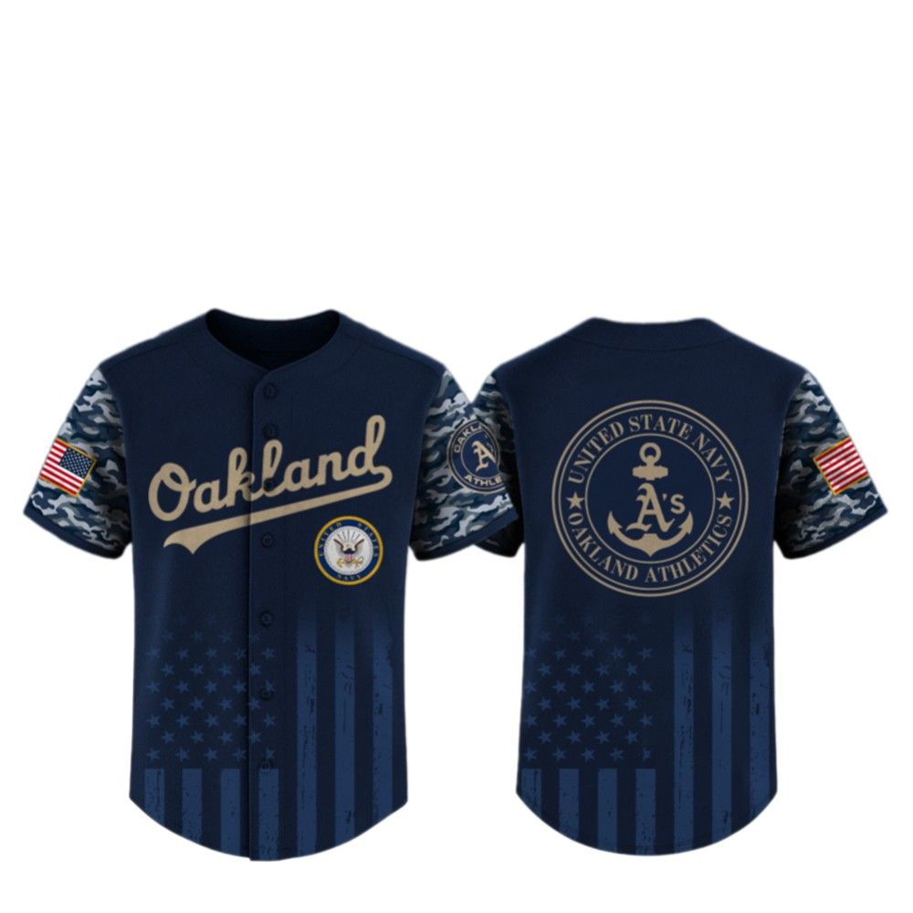 2025 Oakland US Navy Appreciation Night Jersey sports jersey product view 2