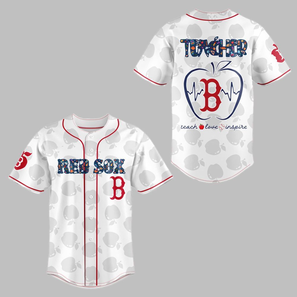2025 Red Sox TEACHER NIGHT Baseball Jersey Combo baseball jersey product view 1