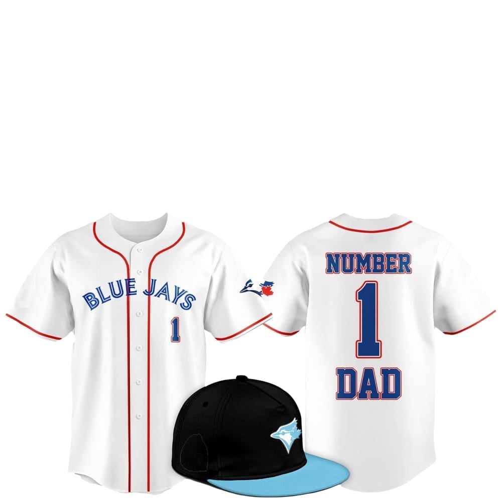 2025 Toronto Blue Jays Father Day Number 1 Dad Baseball Jersey baseball jersey product view 1