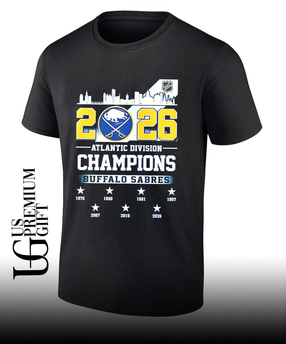 2026 Atlantic Division Champions Buffalo Sabres hockey shirt Unisex T-shirt, Sweatshirt, Hoodie, Long Sleeve Tee - T-Shirt, Sweatshirt, Hoodie