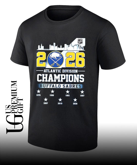 2026 Atlantic Division Champions Buffalo Sabres hockey shirt Unisex T-shirt, Sweatshirt, Hoodie, Long Sleeve Tee - T-Shirt, Sweatshirt, Hoodie
