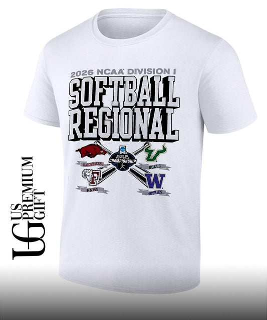 2026 NCAA Division I Softball Regional Arkansas Razorbacks Fordham Rams South Florida Bulls and Washington Huskies logo shirt - T-Shirt, Sweatshirt, Hoodie