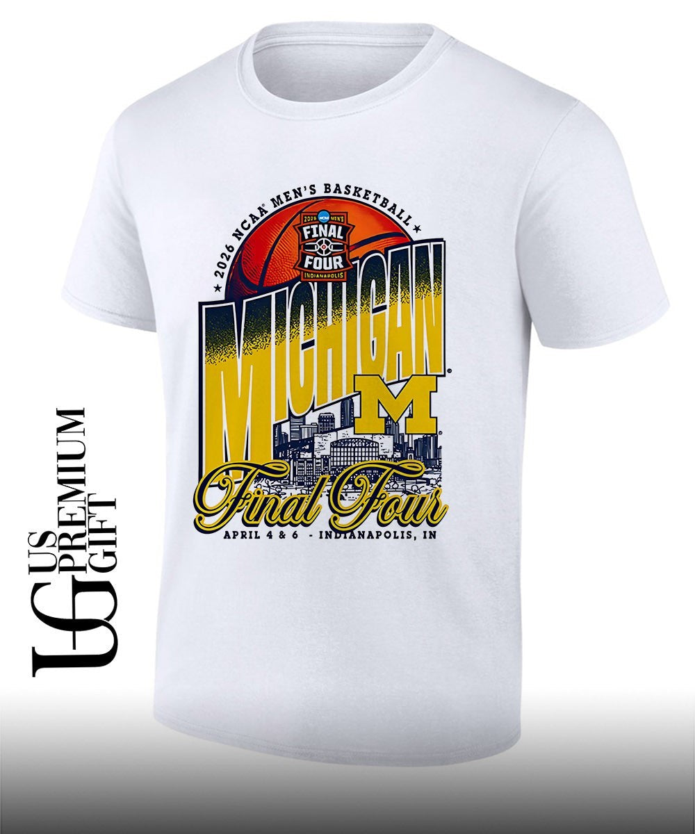 2026 NCAA Mens Basketball Final Four Michigan Wolverines Indianapolis shirt Unisex T-shirt, Sweatshirt, Hoodie, Long Sleeve Tee - T-Shirt, Sweatshirt, Hoodie