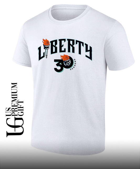 2026 New York Liberty Anniversary 30 Seasons Of Lighting It Up shirt Unisex T-shirt, Sweatshirt, Hoodie, Long Sleeve Tee - T-Shirt, Sweatshirt, Hoodie