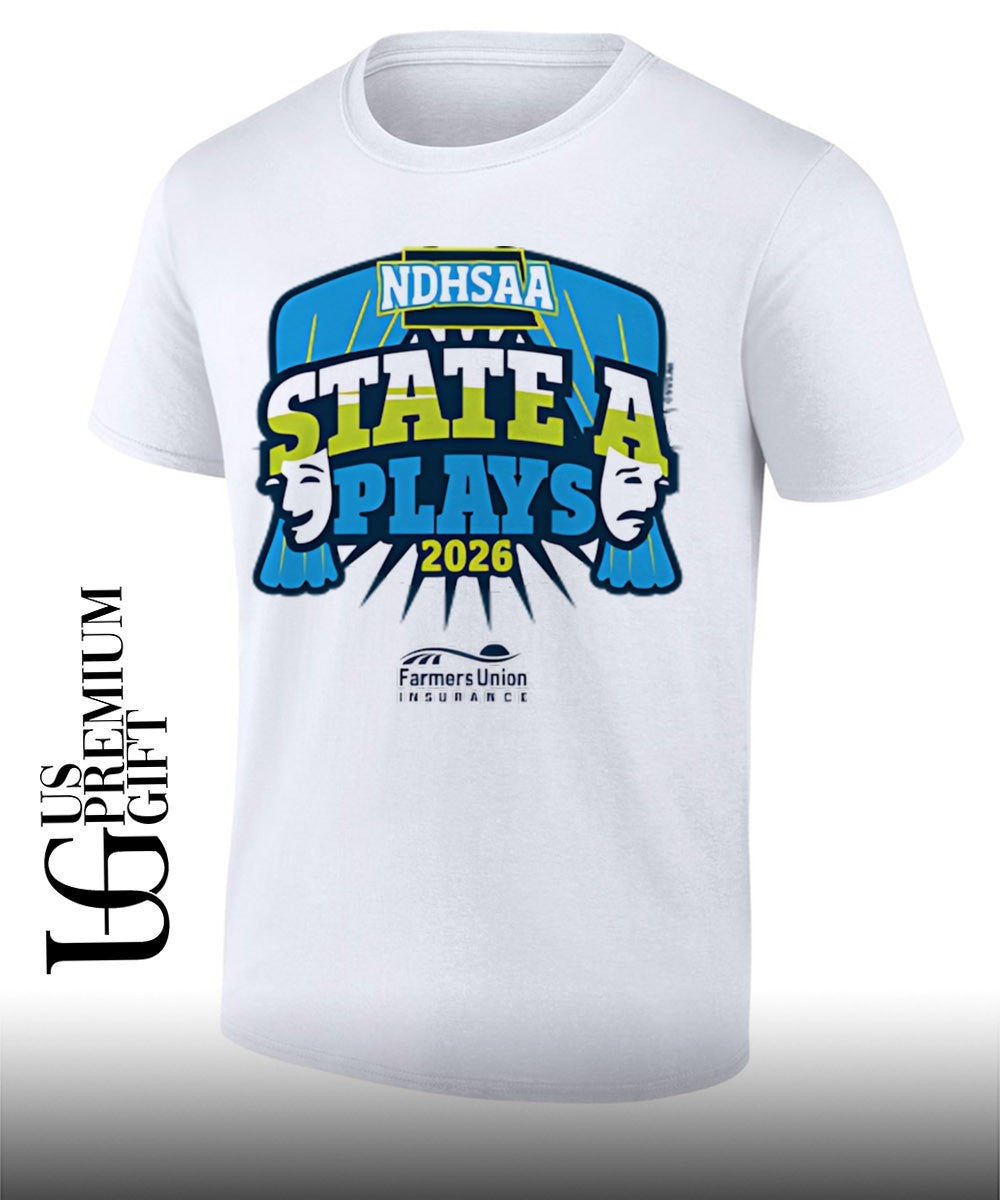 2026 State A Plays NDHSAA logo shirt Unisex T-shirt, Sweatshirt, Hoodie, Long Sleeve Tee - T-Shirt, Sweatshirt, Hoodie