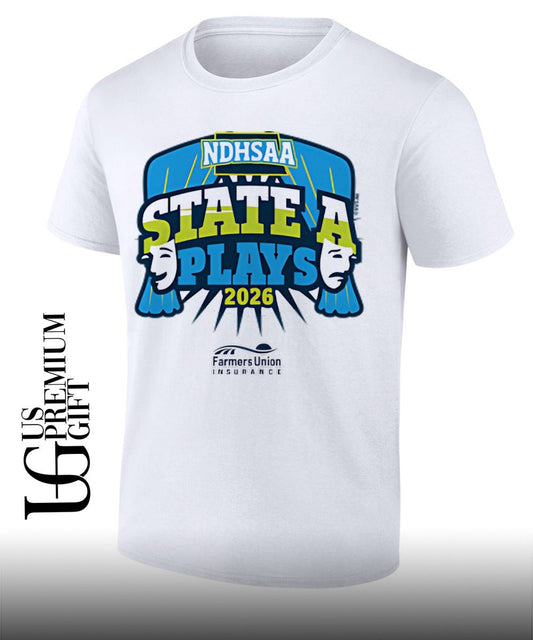 2026 State A Plays NDHSAA logo shirt Unisex T-shirt, Sweatshirt, Hoodie, Long Sleeve Tee - T-Shirt, Sweatshirt, Hoodie